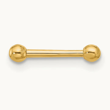 16 Gauge Polished Ball Bar Labret Stud, 2.5mm, 14K