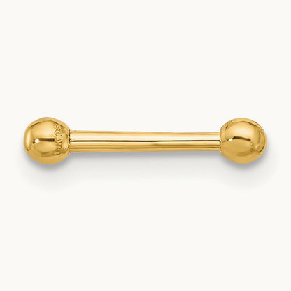 16 Gauge Polished Ball Bar Labret Stud, 2.5mm, 14K