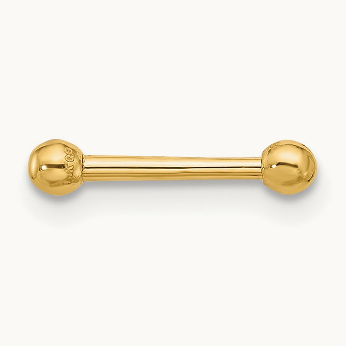 16 Gauge Polished Ball Bar Labret Stud, 2.5mm, 14K
