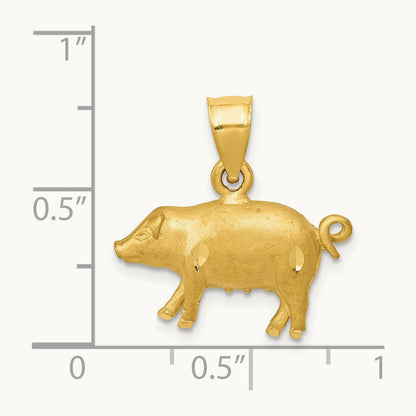 Diamond-cut Pig Pendant — 18mm