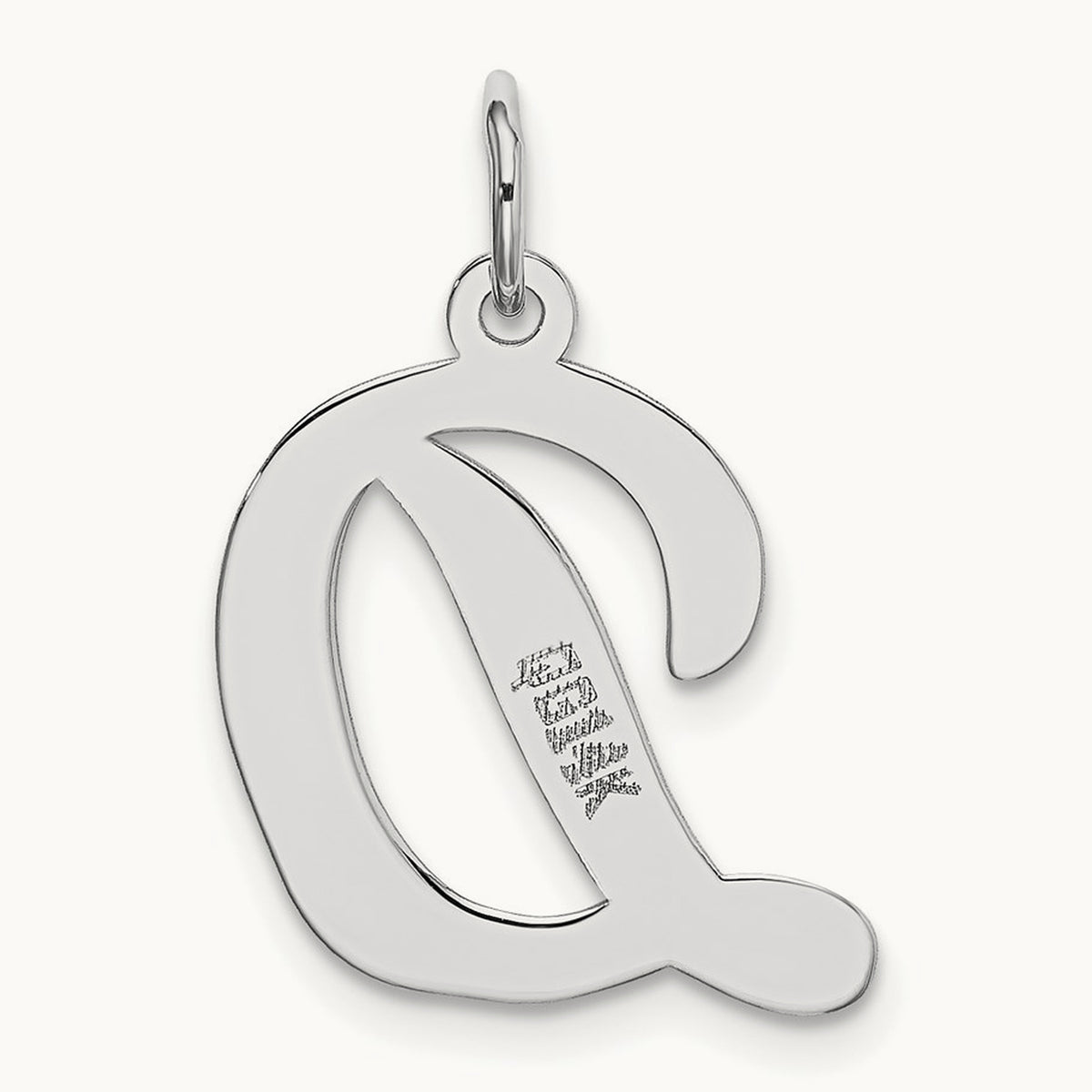 Large Script Initial Charm — 14K White Gold, D