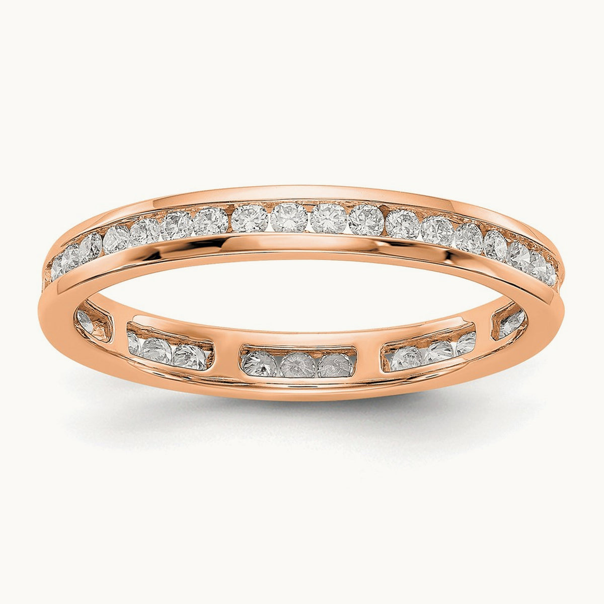 Channel Set Eternity Band, 0.50-1.00 ct tw Lab-Grown Diamond — 1/2 ct · VS/SI (Great), 14K Rose Gold