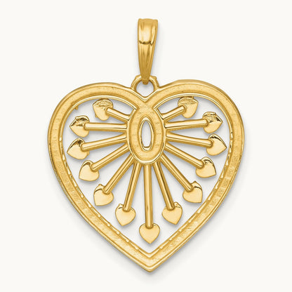 Polished Fancy Heart Charm, 14K with White Rhodium
