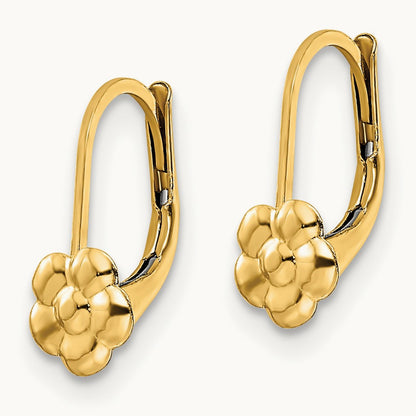 Madi K Polished Flower Leverback Earrings — photo set