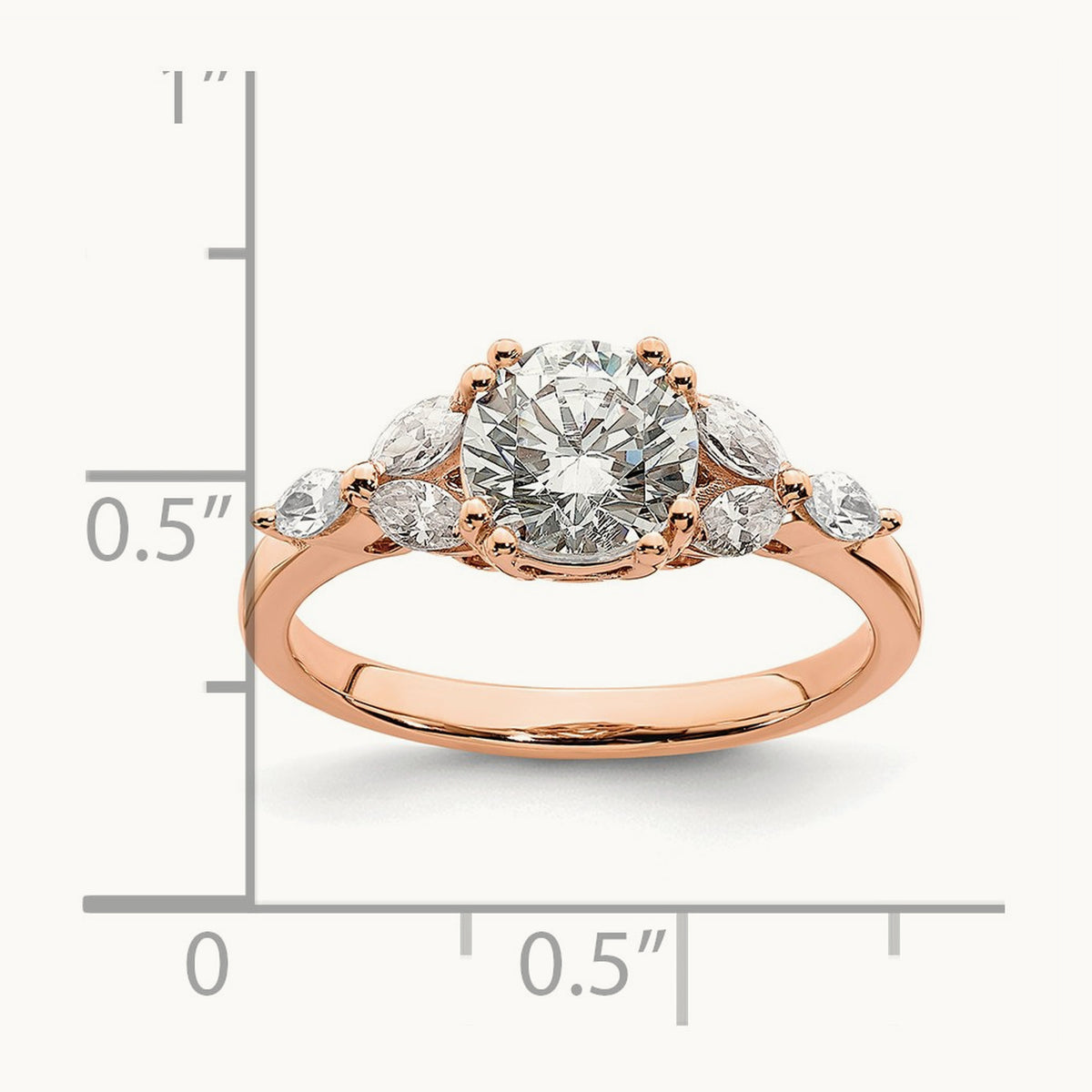 Round Semi-Mount Engagement Ring — 1 ct, 7