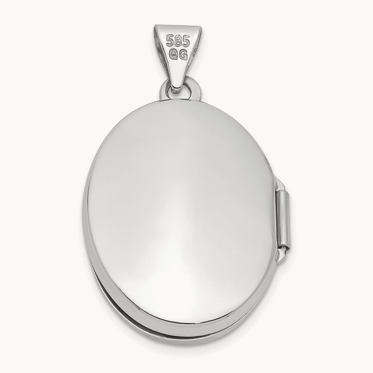 21x16mm Oval Tree Locket — 14K White Gold