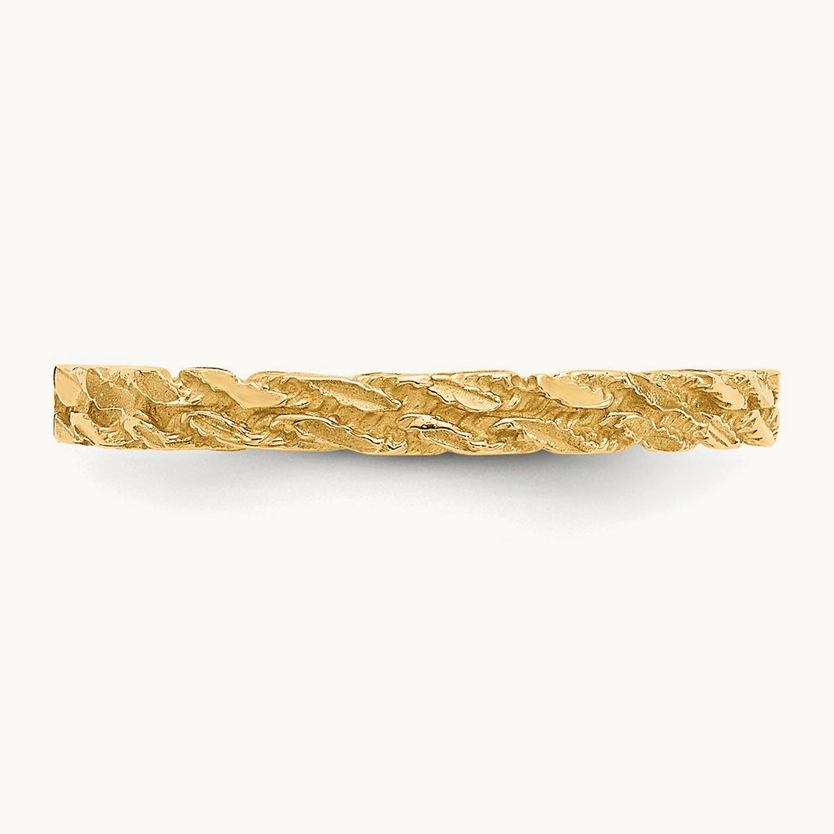Diamond-cut Rope Ring, 14K