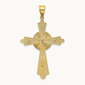 Polished Cross Pendant, 14K Two-tone