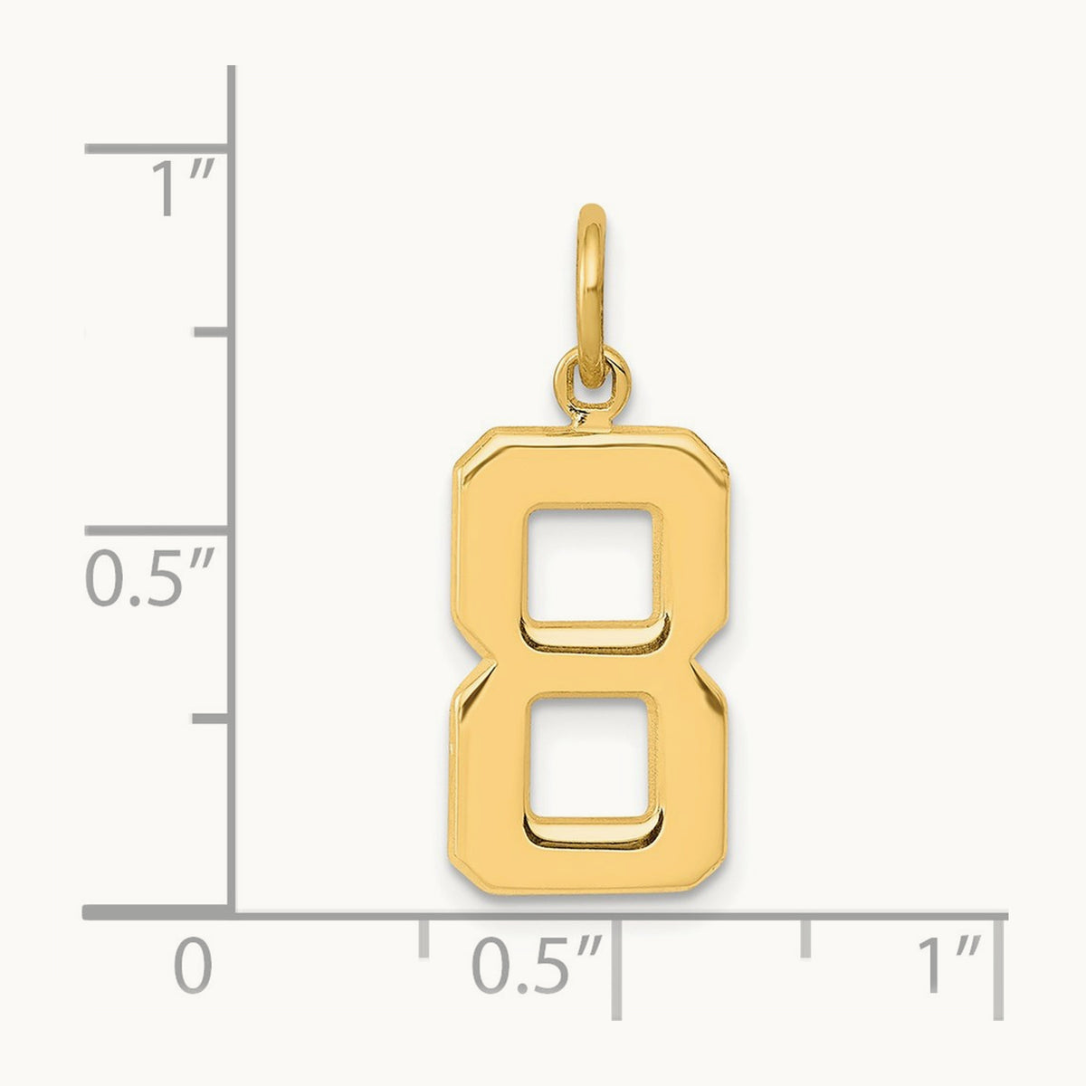 Medium Polished Number 8 Charm — 14K Yellow Gold, 18.61mm