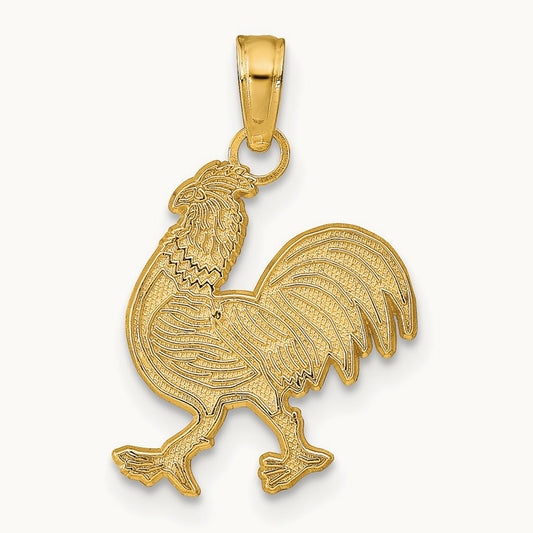 Rooster Pendant, 14K