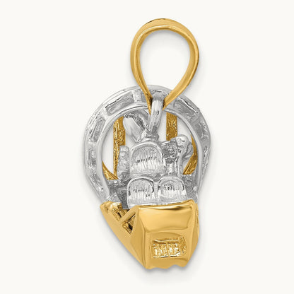 3-D Airboat Charm, 14K Two-tone