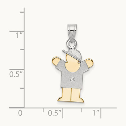 AA Diamond Kid Pendant, 14K Two-tone