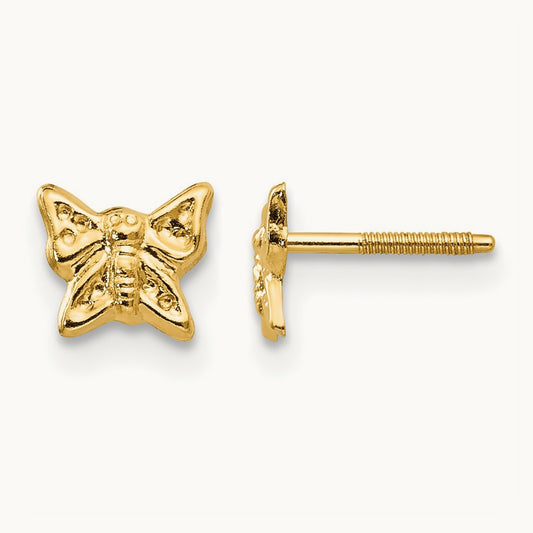 Madi K Butterfly Screwback Earrings, 14K