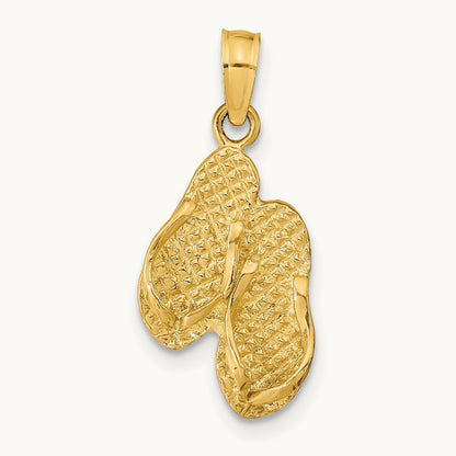 ST. GEORGE ISLAND Reversible Flip Flops Pendant, 14K