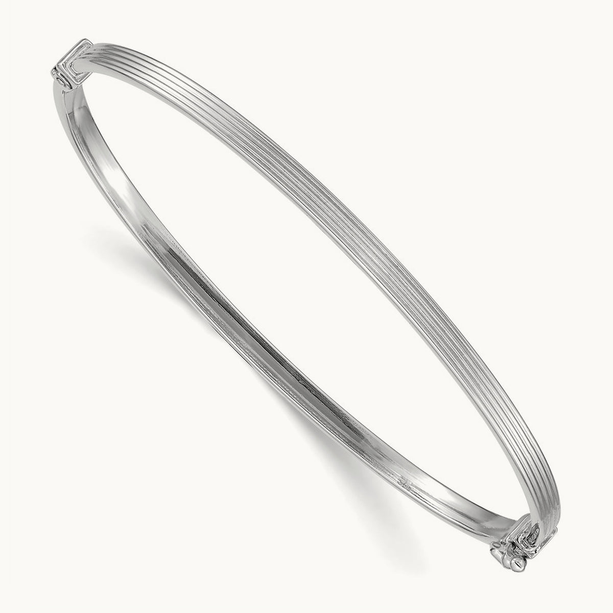 Polished Textured Hinged Bangle Bracelet — photo set