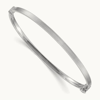 Polished Textured Hinged Bangle Bracelet — photo set
