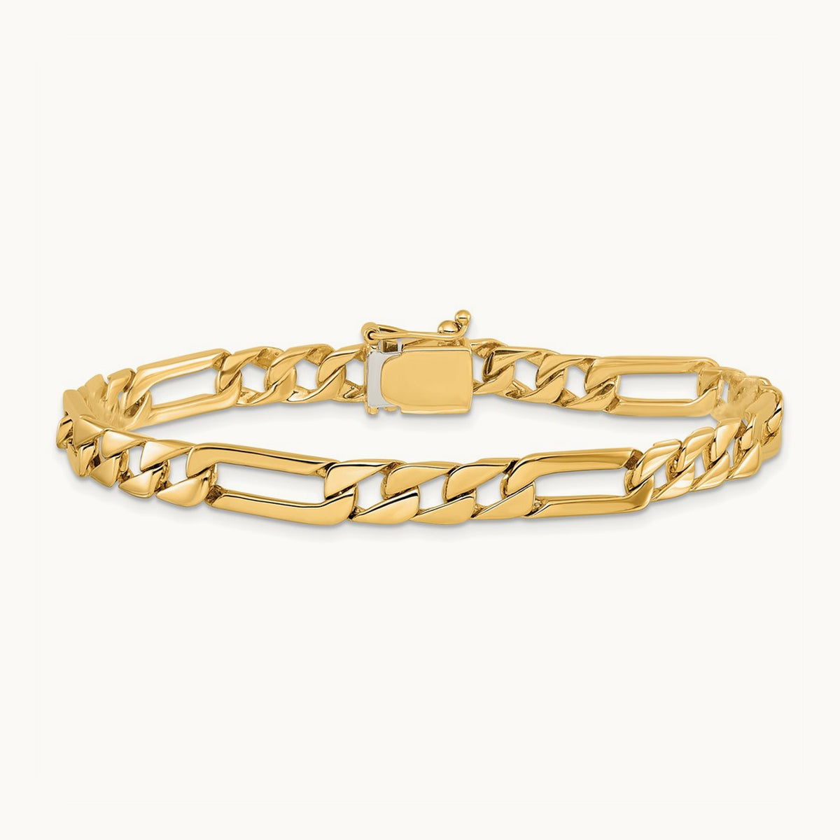 Hand-polished Fancy Link Bracelet, 6mm, 14K