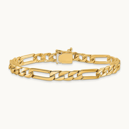 Hand-polished Fancy Link Bracelet, 6mm, 14K