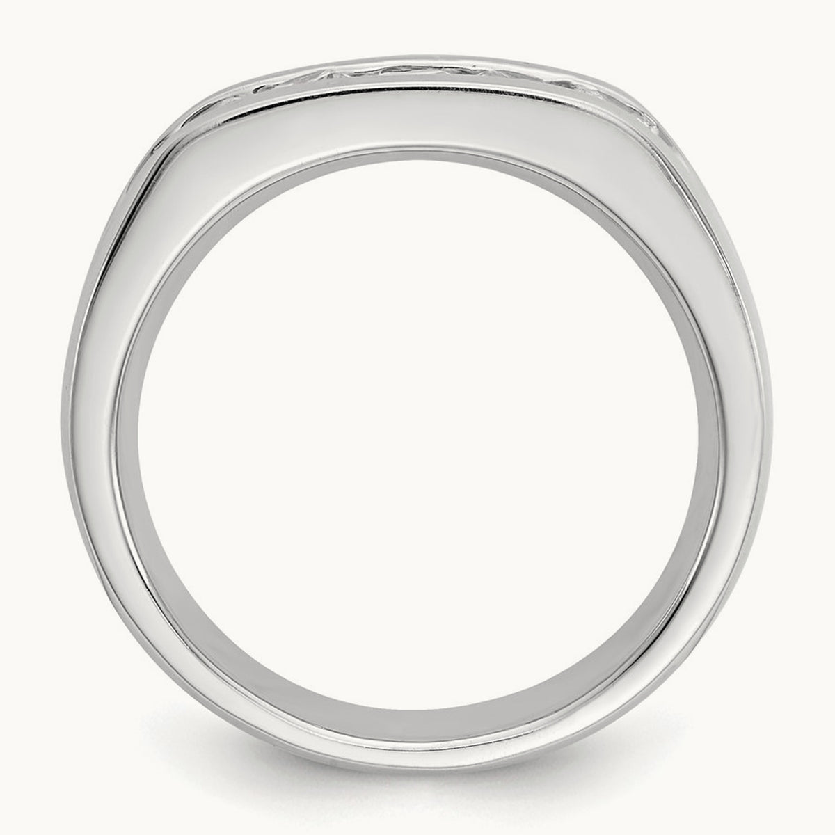 5-Stone Diamond Channel Band, 14K White Gold