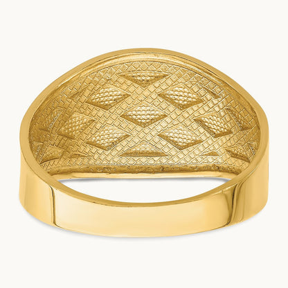 Diamond-Cut Quilted Pattern Ring, 14K
