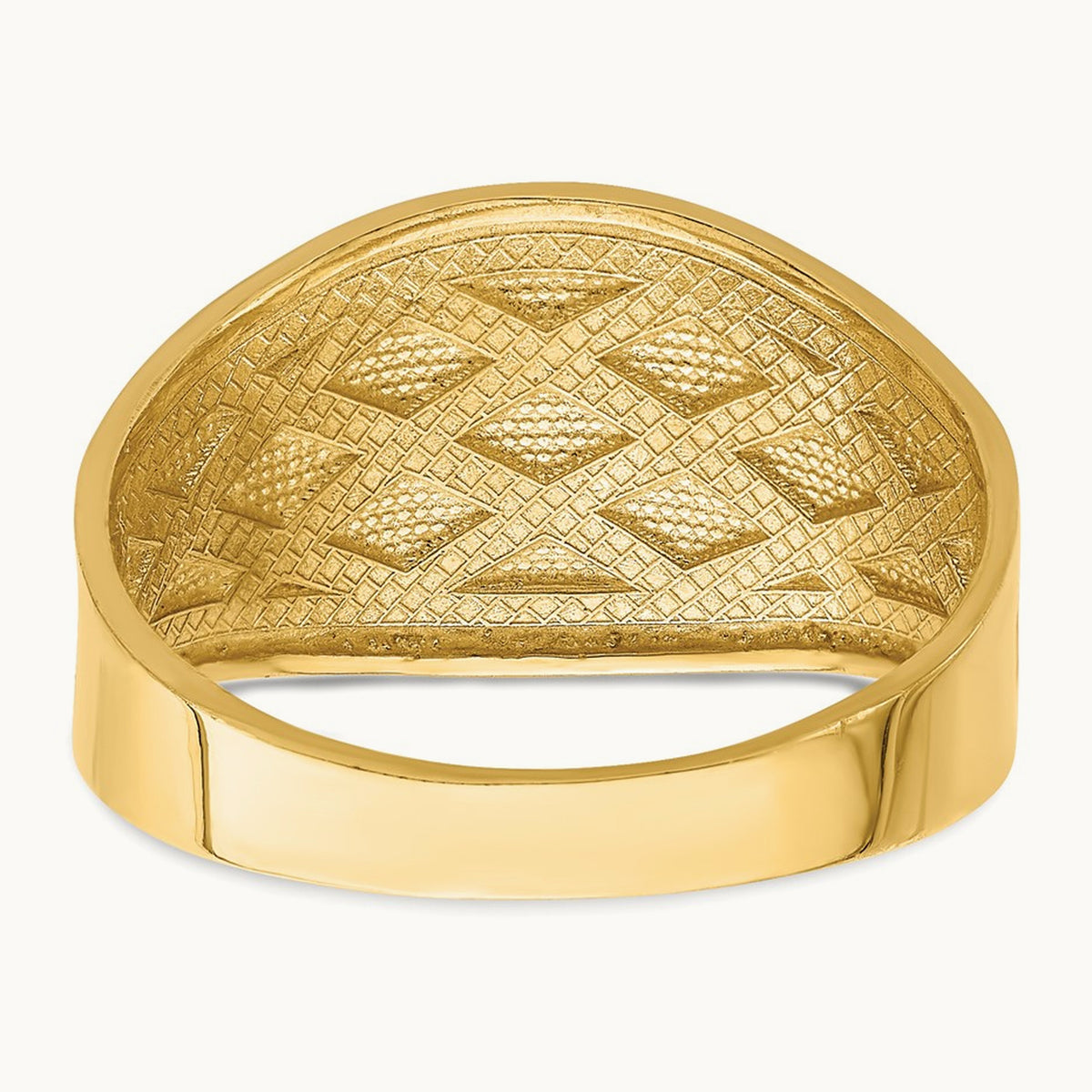 Diamond-Cut Quilted Pattern Ring, 14K