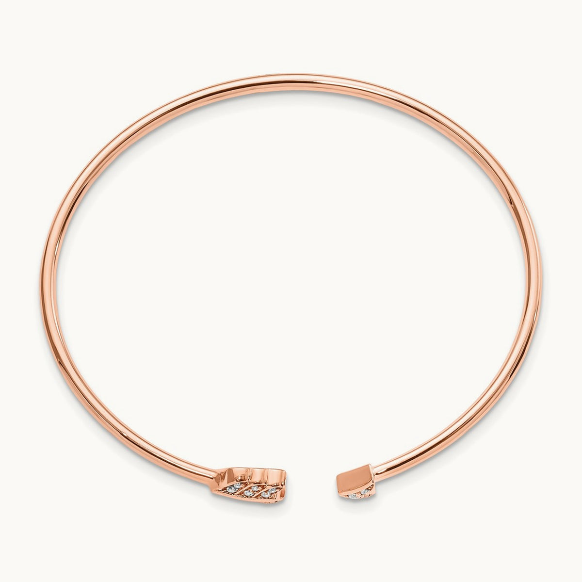 Diamond Arrow Cuff Bangle, 14K Rose Gold