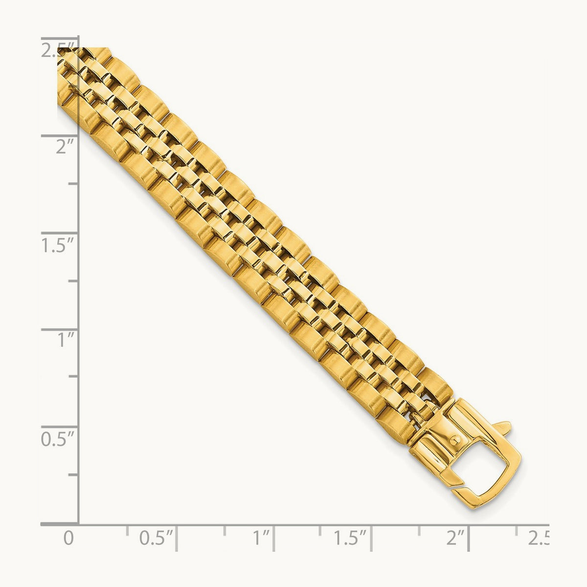 Brushed and Polished Fancy Link Men's Bracelet — 12mm
