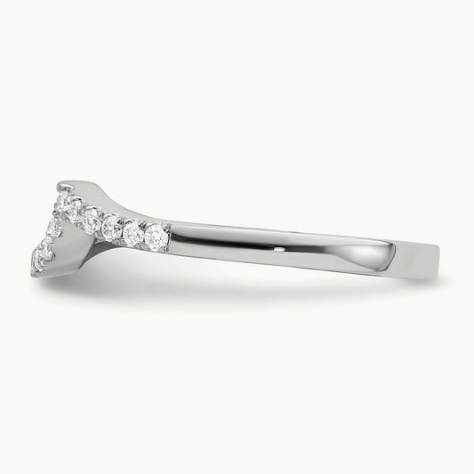 Diamond Contoured Wedding Band, 14K White Gold