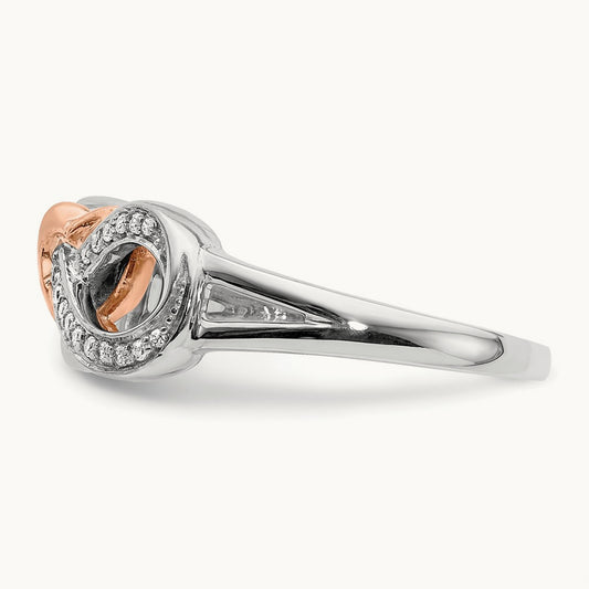 Diamond Infinity w/Heart Ring, 14K Two-tone