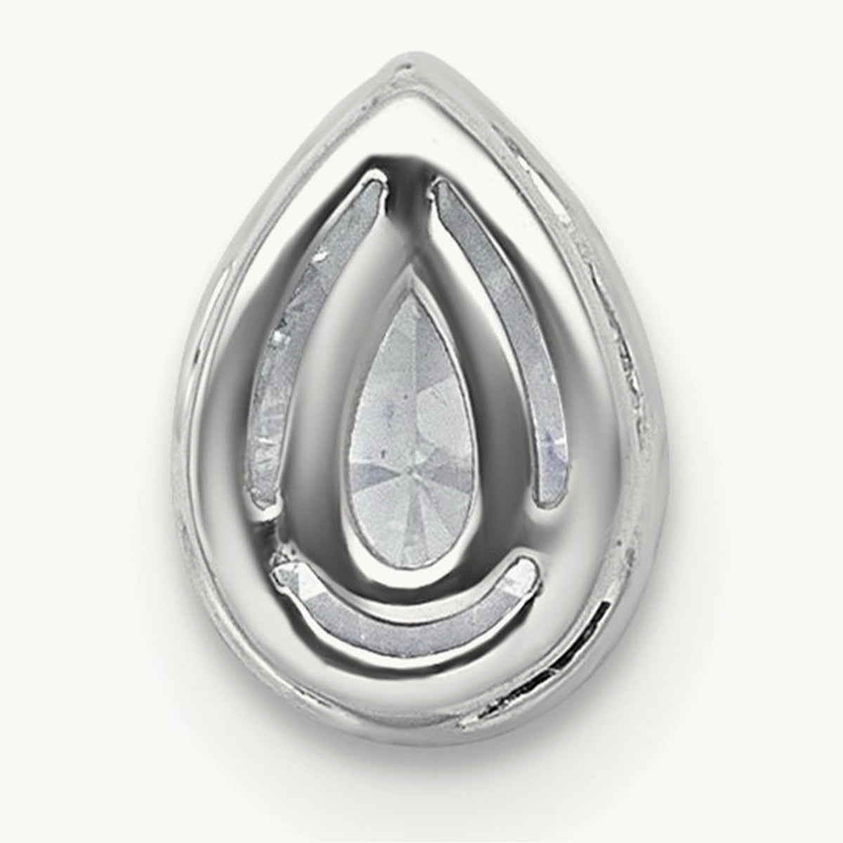 Pear Bezel Chain Slide, 0.25-3.00 ct tw Lab-Grown Diamond — 5/8 ct, VS (Best), 14K White Gold