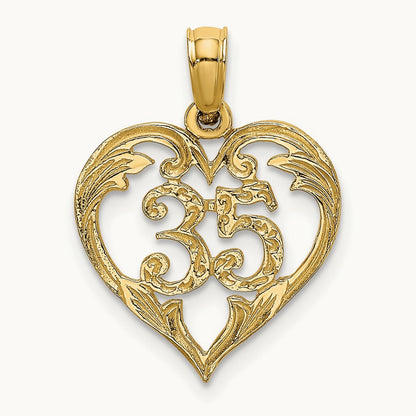35 In Heart Charm, 14K