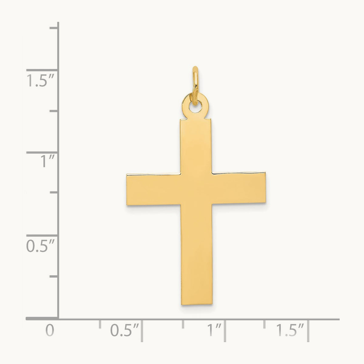 Polished Cross Charm, 14K