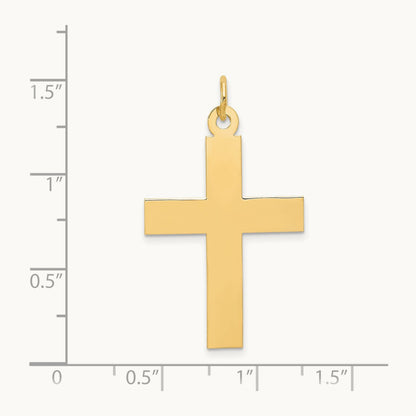 Polished Cross Charm, 14K