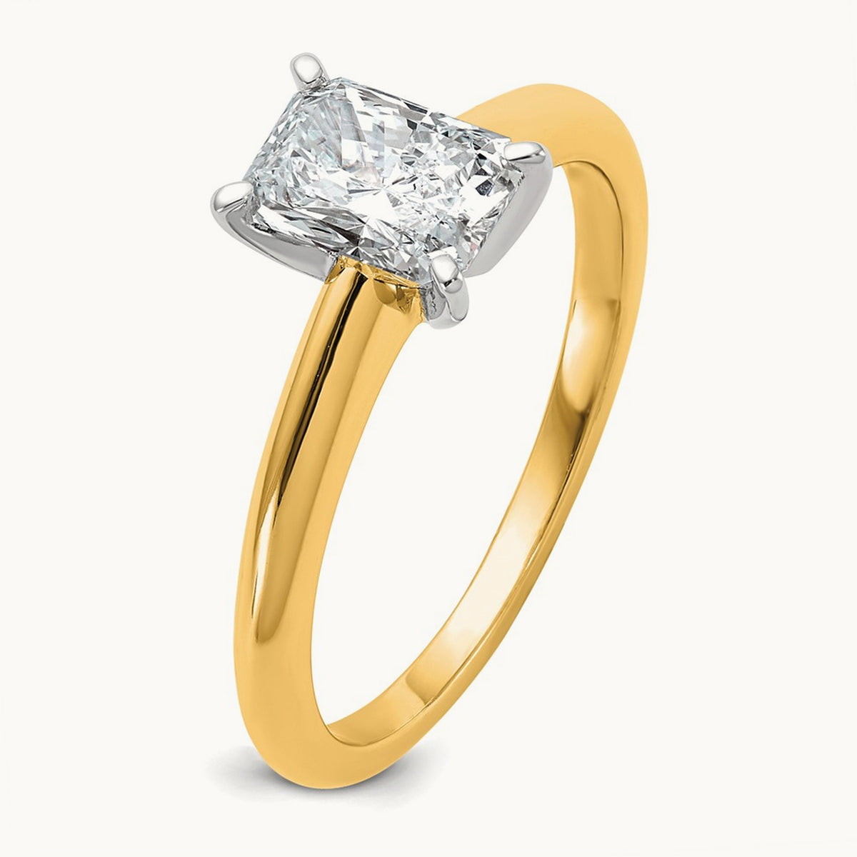 Radiant Solitaire Engagement Ring, 0.50-5.00 ct tw Lab-Grown Diamond — 1 ct, 14K Two-Tone