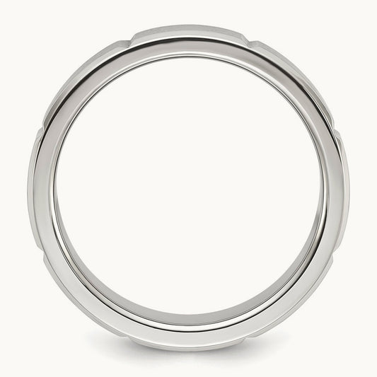 Brushed and Polished Grooved Band — photo set