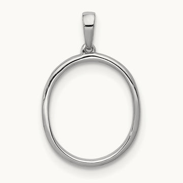 Diamond Letter O Initial Pendant, 14K White Gold