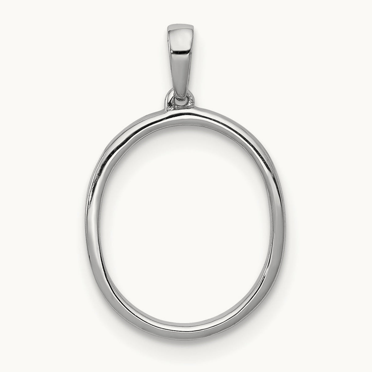 Diamond Letter O Initial Pendant, 14K White Gold