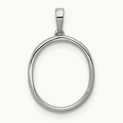 Diamond Letter O Initial Pendant, 14K White Gold