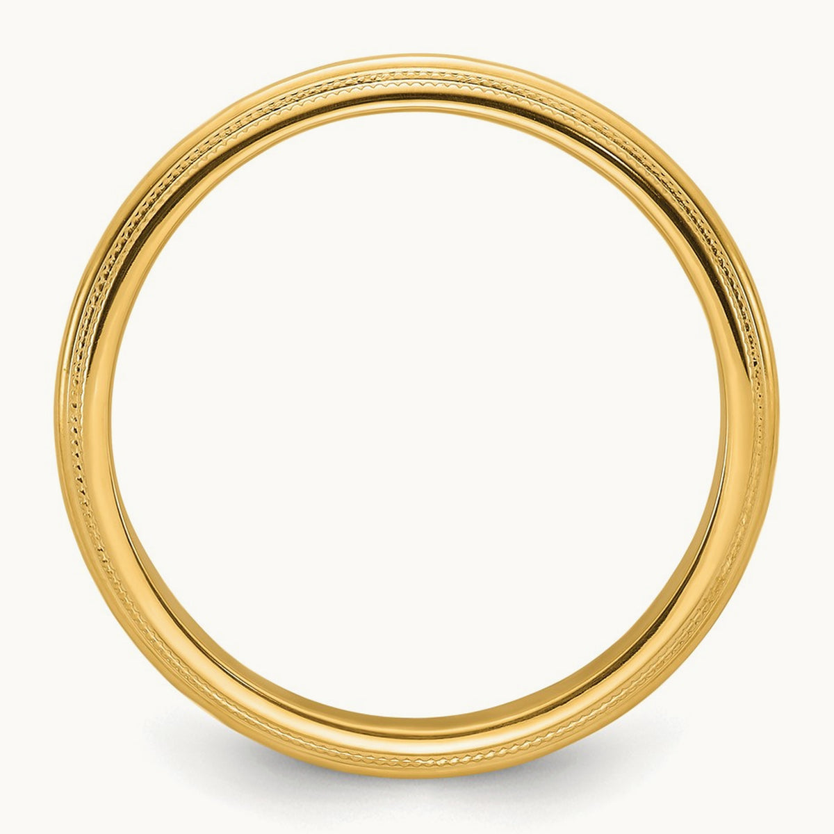 Double Milgrain Comfort Fit Band — 14K Yellow Gold, 5mm