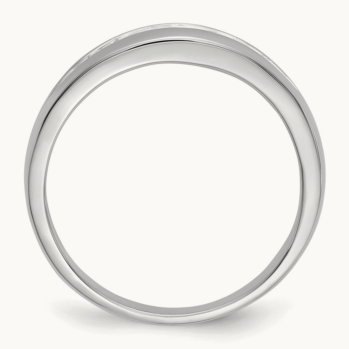 Diamond Men's Channel Ring — 14K White Gold