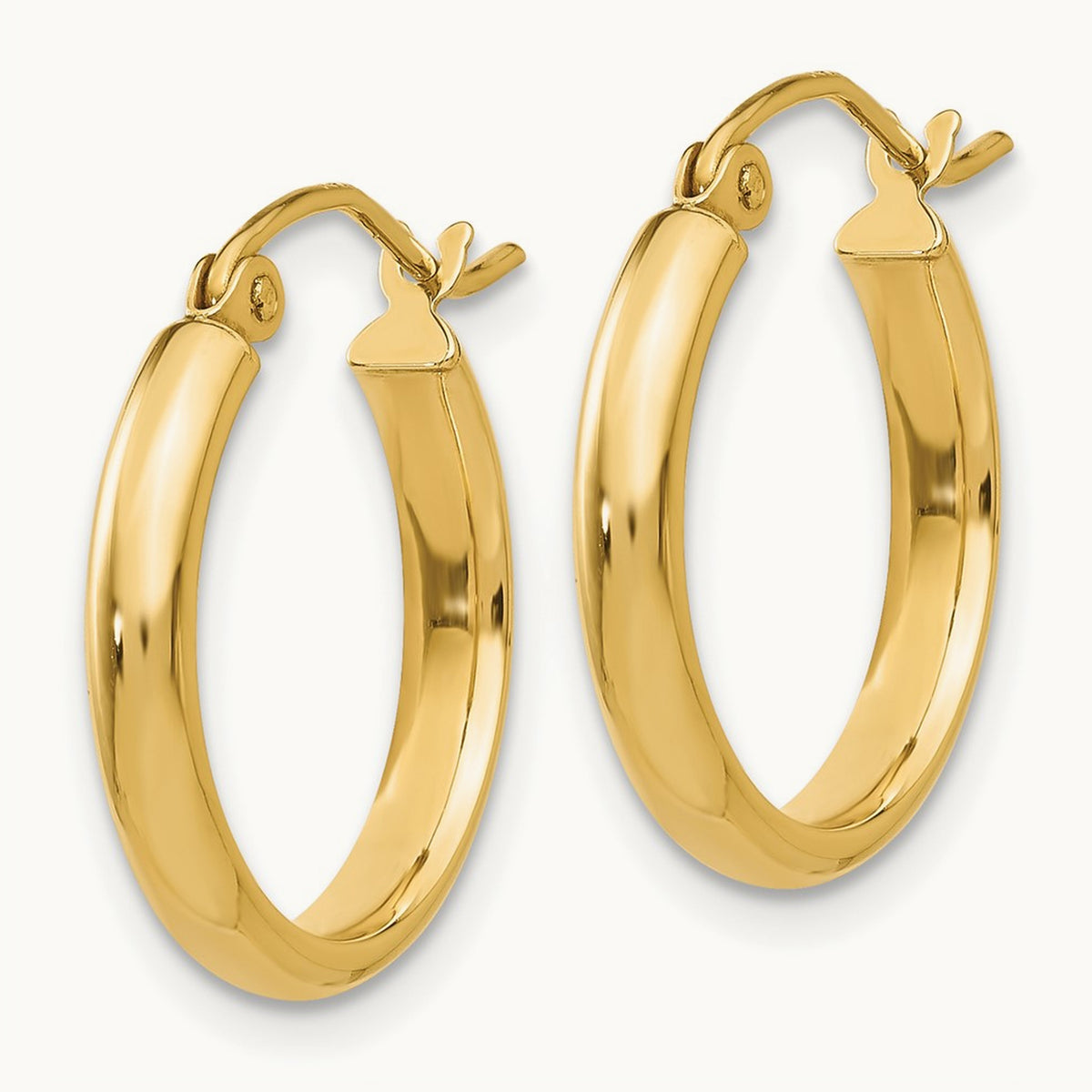 Round Tube Hoop Earrings — 14K Yellow Gold, 18mm