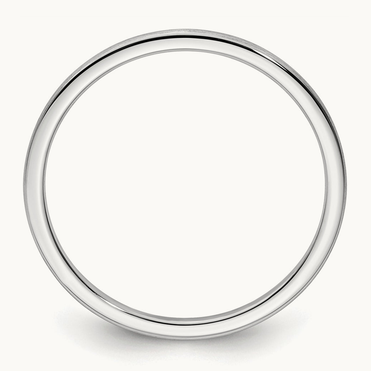 Half Round Satin Stackable Band — 14K White Gold