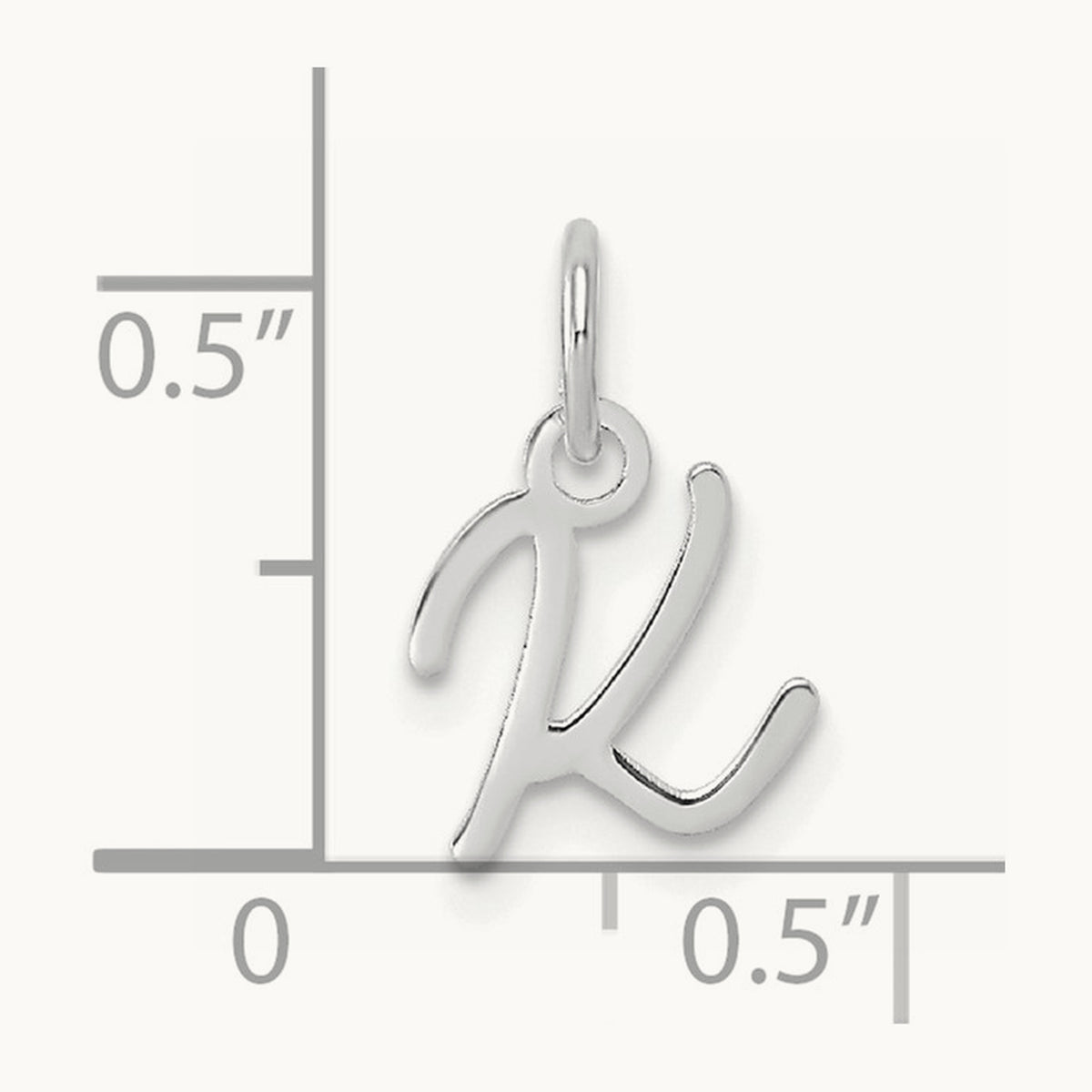 Uppercase Initial Charm — 14K White Gold, K