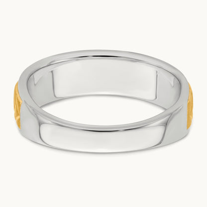 5-stone Complete Diamond Mens Ring, 14K Two-tone