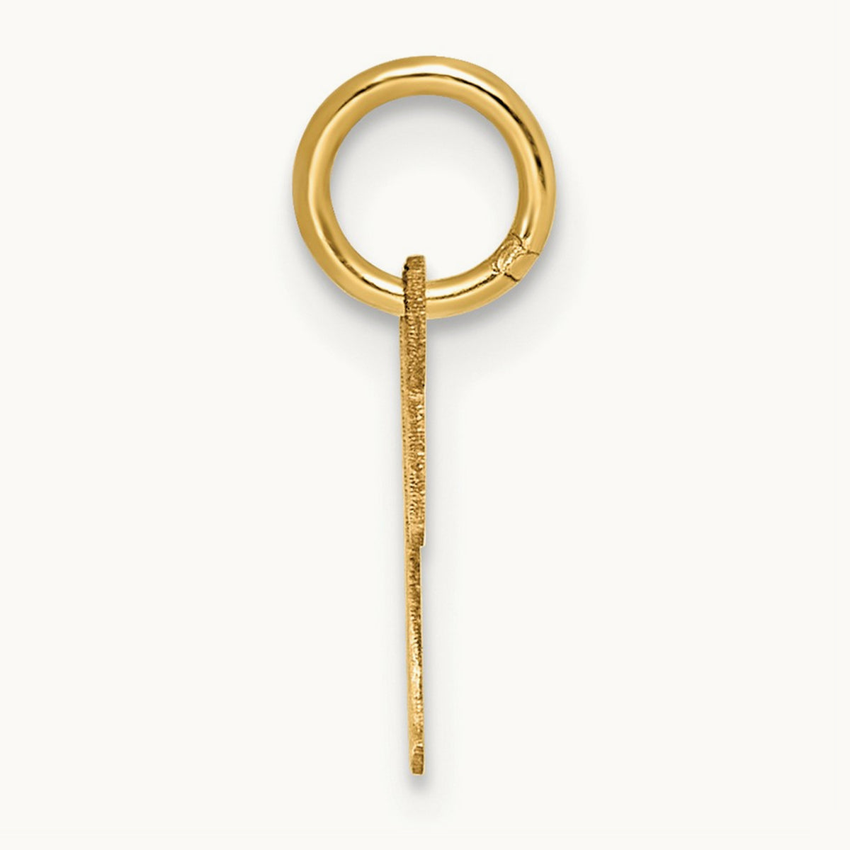 Uppercase Initial Charm — 14K Yellow Gold, I