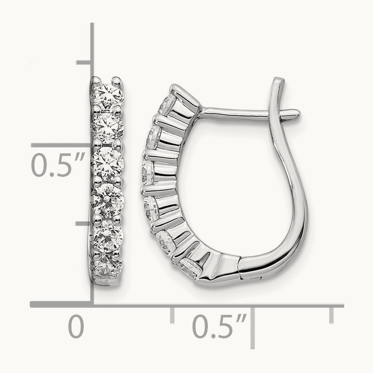 Hinged Hoop Earrings, 1.00 ct tw Lab-Grown Diamond