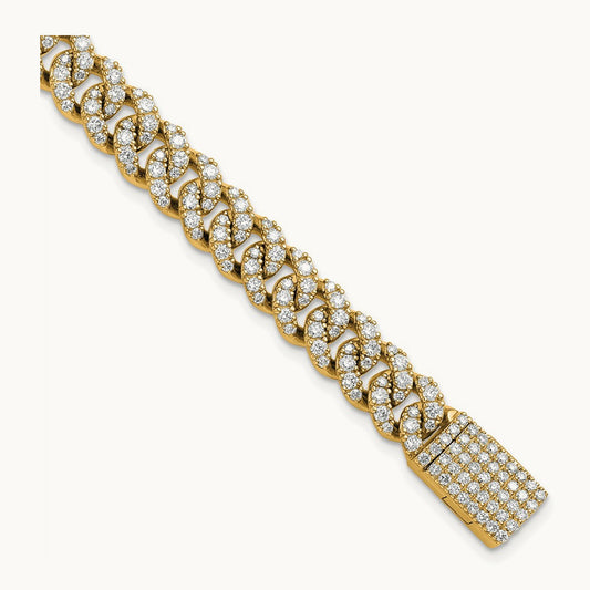 4mm Pavé Cuban Link Bracelet, 5.00 ct tw Lab-Grown Diamond