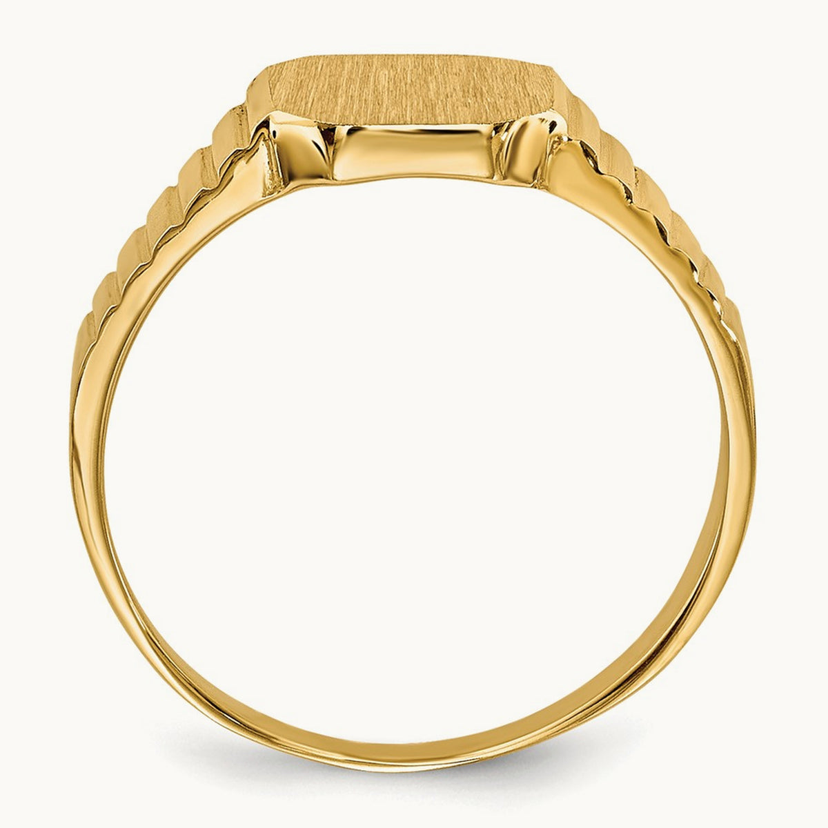 7.5x6. Child's Open Back Signet Ring, 0mm, 14K