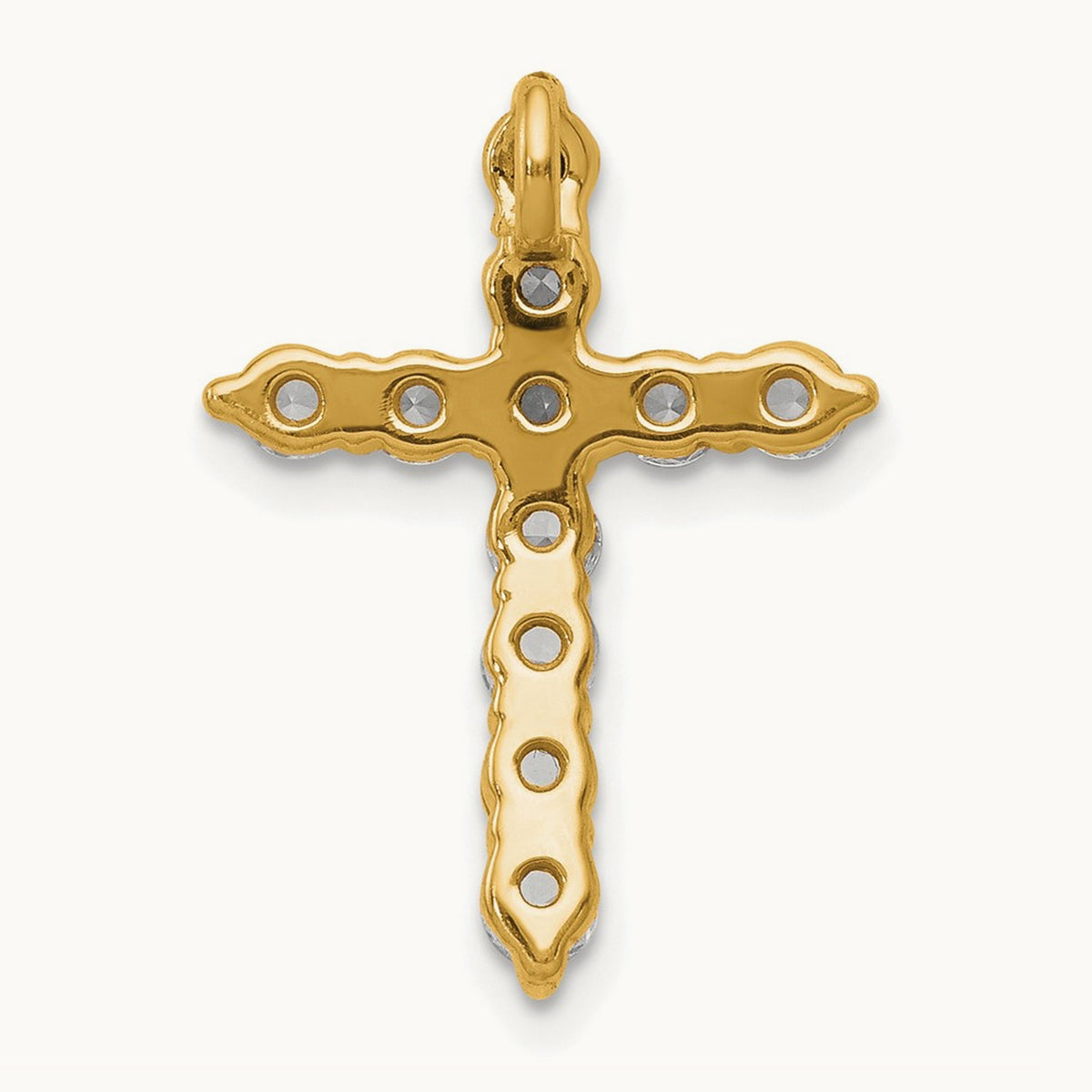 Cross Chain Slide Pendant, 0.75 ct tw Lab-Grown Diamond — 14K Yellow Gold, Standard