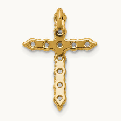 Cross Chain Slide Pendant, 0.75 ct tw Lab-Grown Diamond — 14K Yellow Gold, Standard